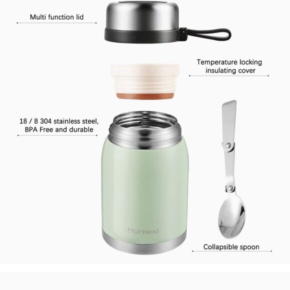 Murmioo Soup Thermos for Hot food black never opened - Picture 2 of 6